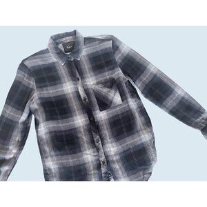 RAILS Hunter Midnight Storm Soft Plaid Flannel Full Button Top Shirt Sz XS